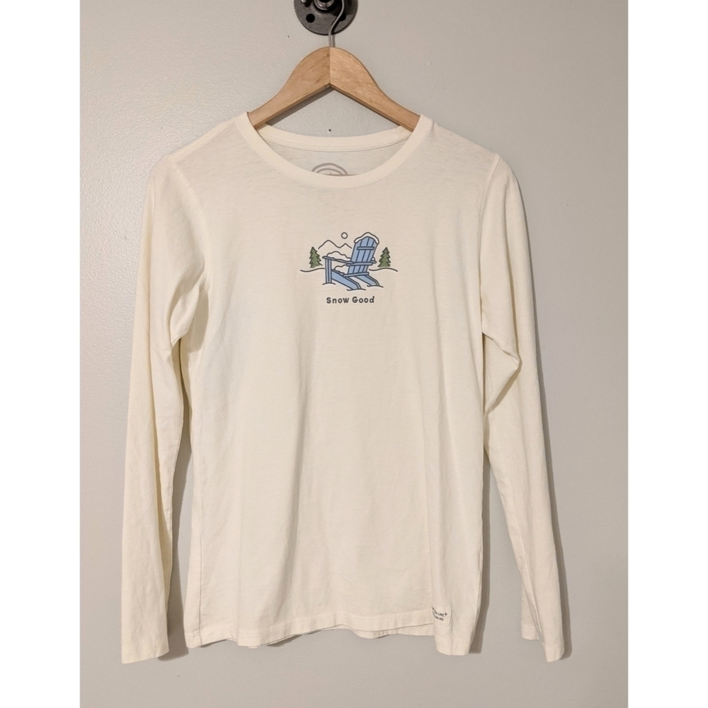 Life Is Good "Snow Good" Ivory Long Sleeve Tee